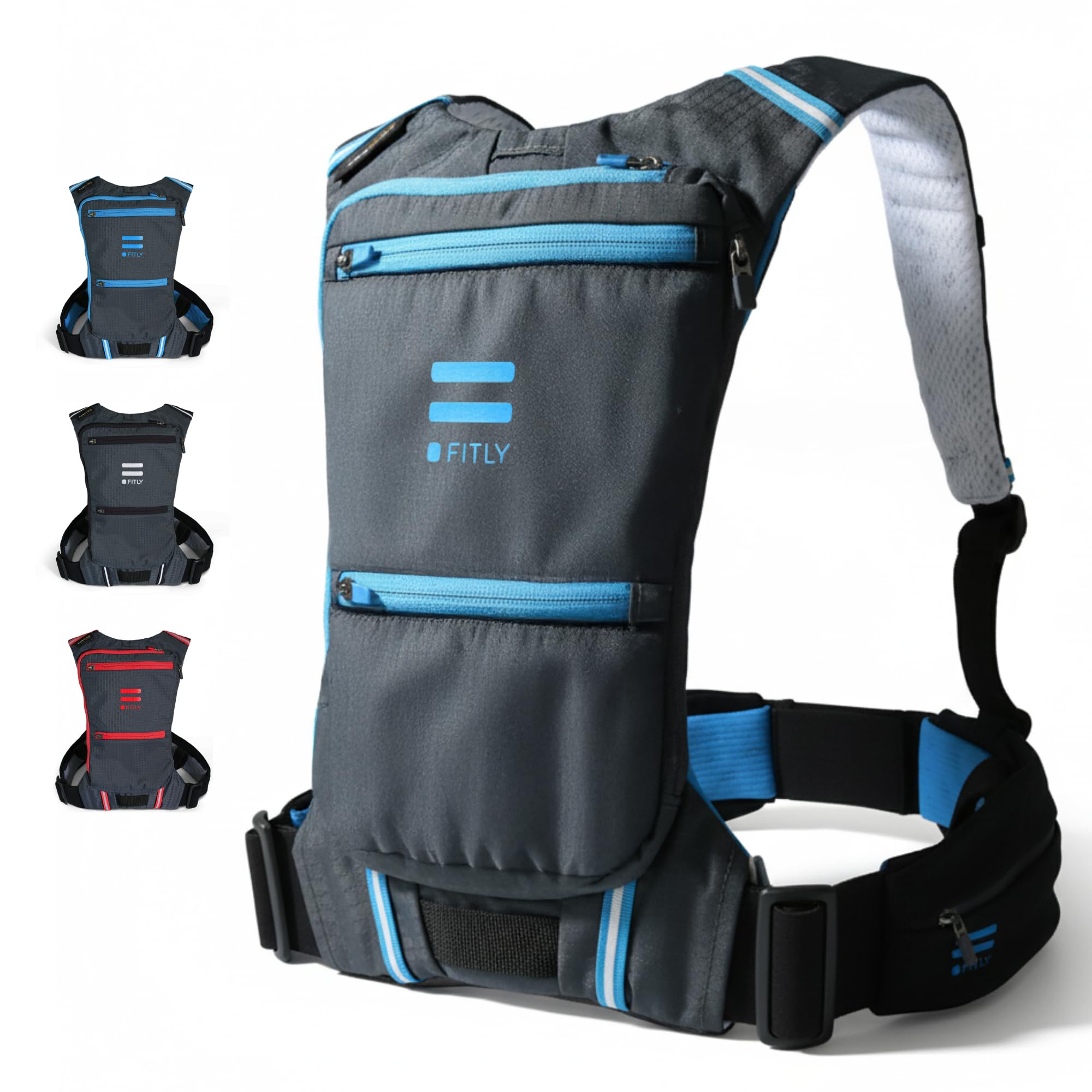 FITLY Minimalist Running Pack | Unisex Running Backpack with Phone Holder, Storage & Thoracic Belt | Carry Personal Items When Running | Running Gear Men & Women | Lightweight running water backpack