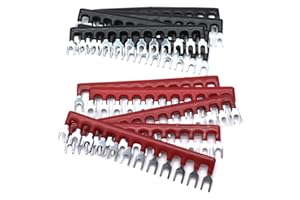 Xiaoyztan 10 Pcs 12-Position Fork Type Terminal Jumper Block Wire Connector Barrier Strip 400V 12A (Black & Red)