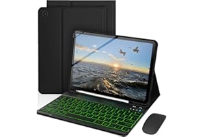 Keyboard Case for Samsung Galaxy Tab A11+ Plus / A9+ Plus 11 Inch, Mouse and 7 Colors Backlit Detachable Keyboard, Adjustable