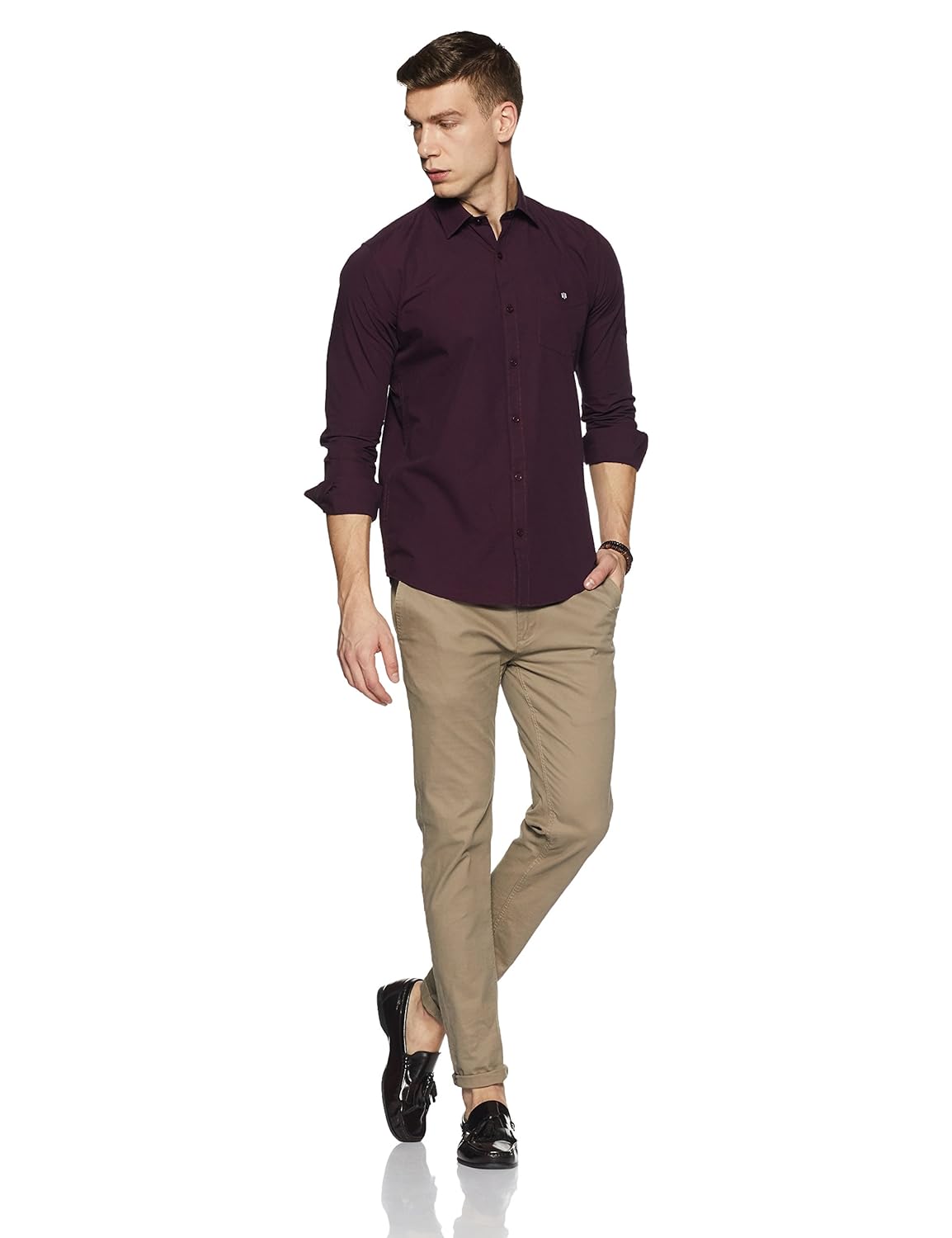 duke men's checkered slim fit casual shirt