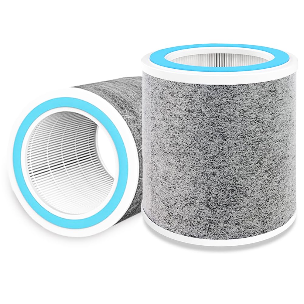 sieloonger Replacement Air Filter Compatible with Shark HP100 HP102 HP152 HP130 HP132 HC450 HC452 HC455 AIR Purifier,H13 True HEPA 3-in-1,4-Stage Filtration High-efficiency Activated Carbon,Pack of 2