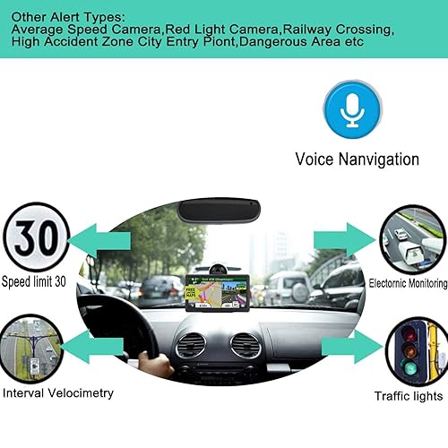 2025 GPS Navigator For Car - 7" Touch Screen, 256-16GB, Lifetime Maps, Voice Guidance, Speed & Red Light Alerts
