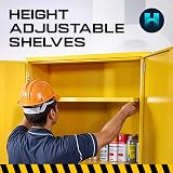 Horison Industries COSHH Cabinet Yellow Fireproof Flammable Storage view 6