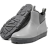 CKWLXQY Men's Deck Boots, Waterproof Ankle Rain Boots with Anti-Slip Traction, Rubber Garden & Fishing Boots for Boating, Camping, Farming & Outdoor Work