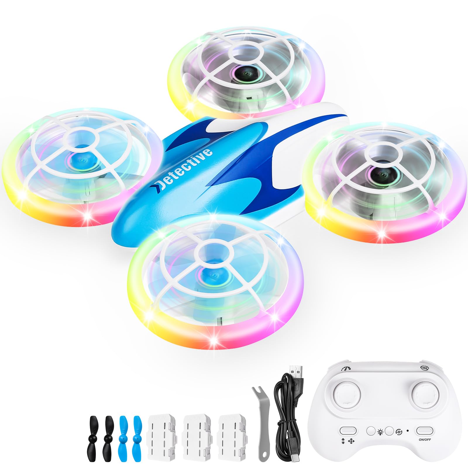 Skeufy Mini Drone for Kids for Beginner, Kids drone with LED light, Altitude Hold, 3D Flip, Headless Mode, Hand Operated RC Quadcopter, Best Toy Gifts for Boys and Girls for Christmas
