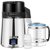 ECO-WORTHY 1 Gallon Water Distiller Timeable Pure Water Distillation with 304 Stainless Steel Filter and CNC Timing LCD…