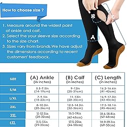 cerpite Zipper Compression Socks, 2 Pairs 15-20