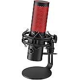 HyperX QuadCast 2 – USB Microphone for Gaming, Streaming and Podcasting, with On-Board Controls, LED Lighting, Removable Shoc