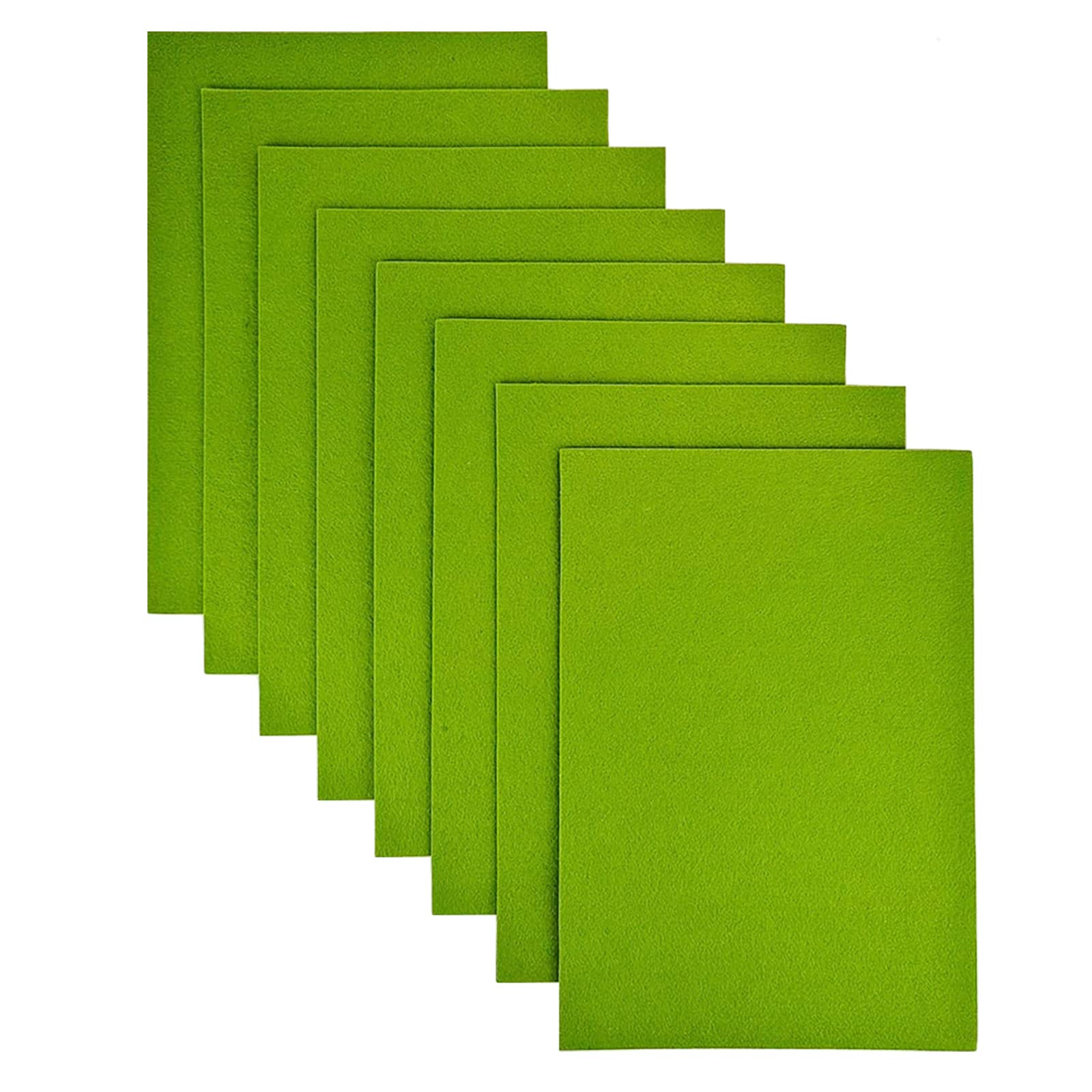Jtnohx Stiff Felt Fabric for Crafts, 2mm Thick Colour Felt Sheets, 8 Pcs 20x30cm Craft Fabric for Sewing & DIY Projects(Green)