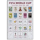 VSXLEOZ Soccer Poster History Of The World Cup Poster Gift Canvas Wall Art Aesthetic Decorative Painting Living Roomstylestyle 12x18inch(30x45cm)