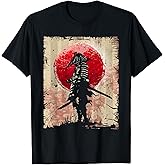 Japanese Art Samurai Vintage Fighter Retro Design T-Shirt