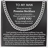 IPINK-To My Man Necklace,Boyfriend Valentines Day Gift,Mens Cuban Chain Necklace for Fiance,Men Necklaces for Him, Gift For Boyfriend,Husband Gift, Husband Necklace,Boyfriend Necklace,Boyfriend Jewelry