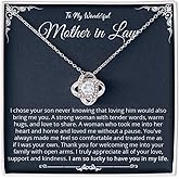 GLAVICY To My Mother in Law Necklace from Daughter | Gift To Mother-in-Law for Birthday Mother's Day with Message Card and Box Meaning To Mom-in-Law, Pendant Jewelry 14k White Gold for Women