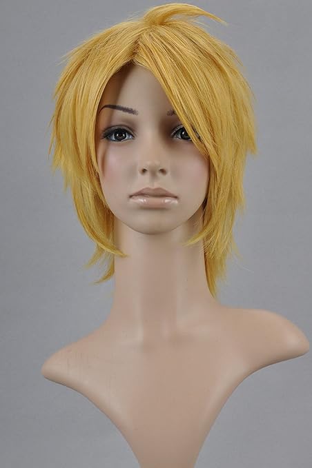 Short Blonde Straight Curly Hair Tailcosplay Wig Time Sexual