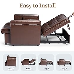 ORRD Convertible Sofa Bed, 3-in-1 Multi-Functional