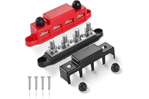ChimimeDecor 3/8" 4 Stud Power Distribution Block 300A 12V with Cover,Heavy Duty Battery Terminal Junction Block Busbar - Ide