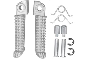 Motorcycle Front Footrests, Motorcycle Foot Pegs Left Right Motorbike Foot Step Pegs Fit for R1 R6 MT09 MT07 R3 R15 R25 FZ1 F