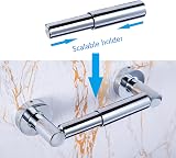 YUET Stainless Steel Toilet Roll Holder Wall Mount Spring Loaded Tissue Stand view 2