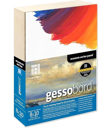 ARTIST’S GESSO BOARD 10×10cm 10個セット Amazon.com: Ampersand Art Supply Museum Series Gessobord | 10x10
