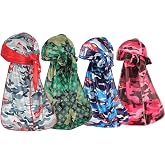 ForceWave Designer Durags for Men and Women, 4-Pack with Unique Patterns | Breathable, lightweight, soft, comfortable, polyester, unique patterns, for waves, workout, daily wear, outfit matching