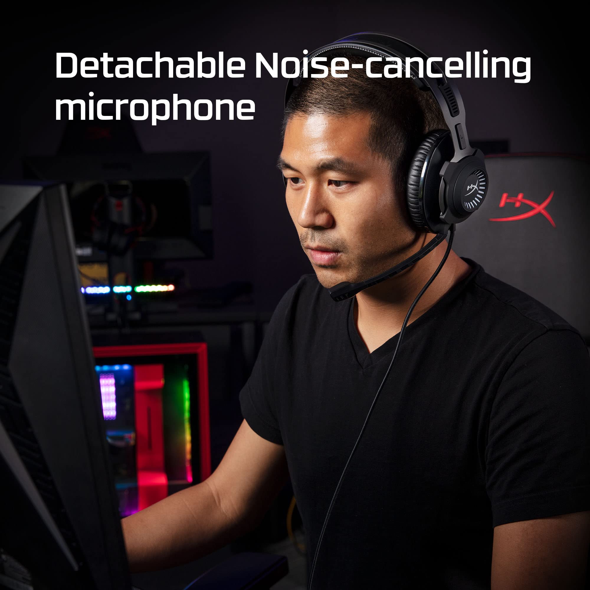 HyperX Cloud Revolver - Gaming Headset with HyperX 7.1 Surround Sound, Signature Memory Foam, Premium Leatherette, Steel Frame, Detachable Noise-Cancellation Microphone