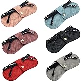Sunglasses Bag Glasses Storage Case Soft Leather Portable Glasses Case Holder Anti Pressure Glasses Bag Fashion Eyewear Protective Cover for Daily Use Travel 6 PCS