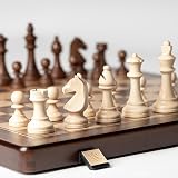 A&A 15 inch Magnetic Wooden Chess Set with 3 inch King, 2 Extra Queens, view 7