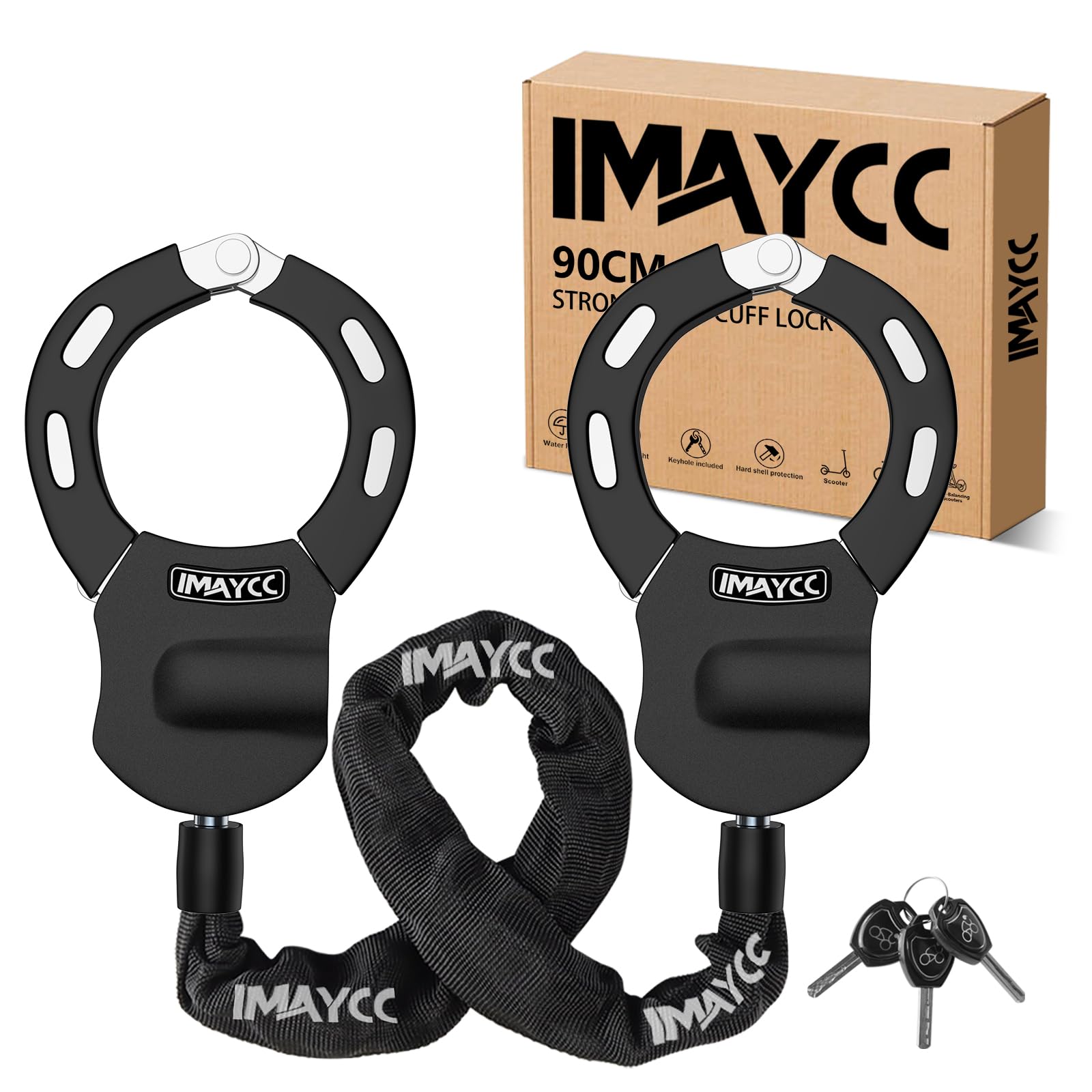IMAYCC Electric Scooter Lock, Bike Locks High Security, Heavy Duty Anti-Theft Handcuff Lock, High Security Cycling Locks for The E Scooter, Electric Motorcycle Mountain Bike Road Bike(94 CM)