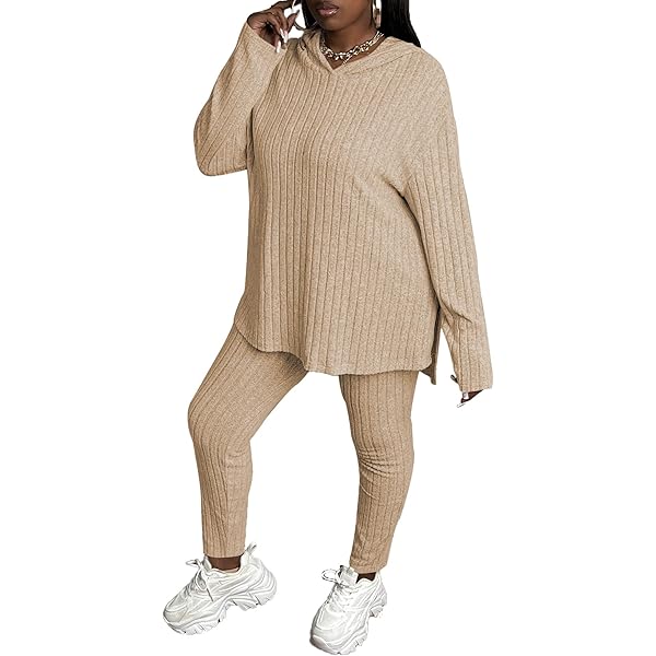 Plus Size Sets For Women Fall Women's Loungewear 2-Piece Orange