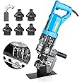 Bonvoisin Electric Hydraulic Hole Puncher Φ1/4"-4/5" 1200W Punching Machine 110V Metal Hole Punch with Carbon Brush 5 Dies for Iron Copper Aluminum Plate Angle Steel