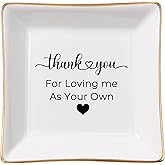 COZITED Bonus Mom Gifts for Step Mom Ring Dish Jewelry Tray for Mother in Law Birthday Mothers Day Valentine's Christmas Stepmom Gift, Thank You for Loving Me As Your Own Mother in Law Wedding Gifts
