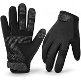 OZERO Work Gloves for Men Women, Mechanic Working Gloves Touchscreen Grip | Synthetic Leather Silicone Palm, EN388 Tested, Breathable Flex Fit, Hook-and-Loop Cuff, Utility Garden Gloves for Yardwork