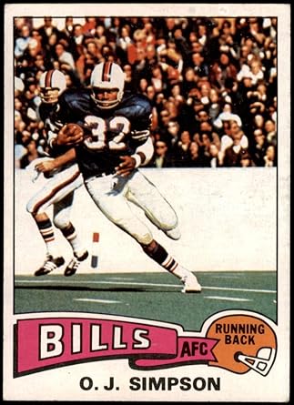 Amazon Com 1975 Topps 500 O J Simpson Buffalo Bills Football Card Vg Ex Bills Collectibles Fine Art