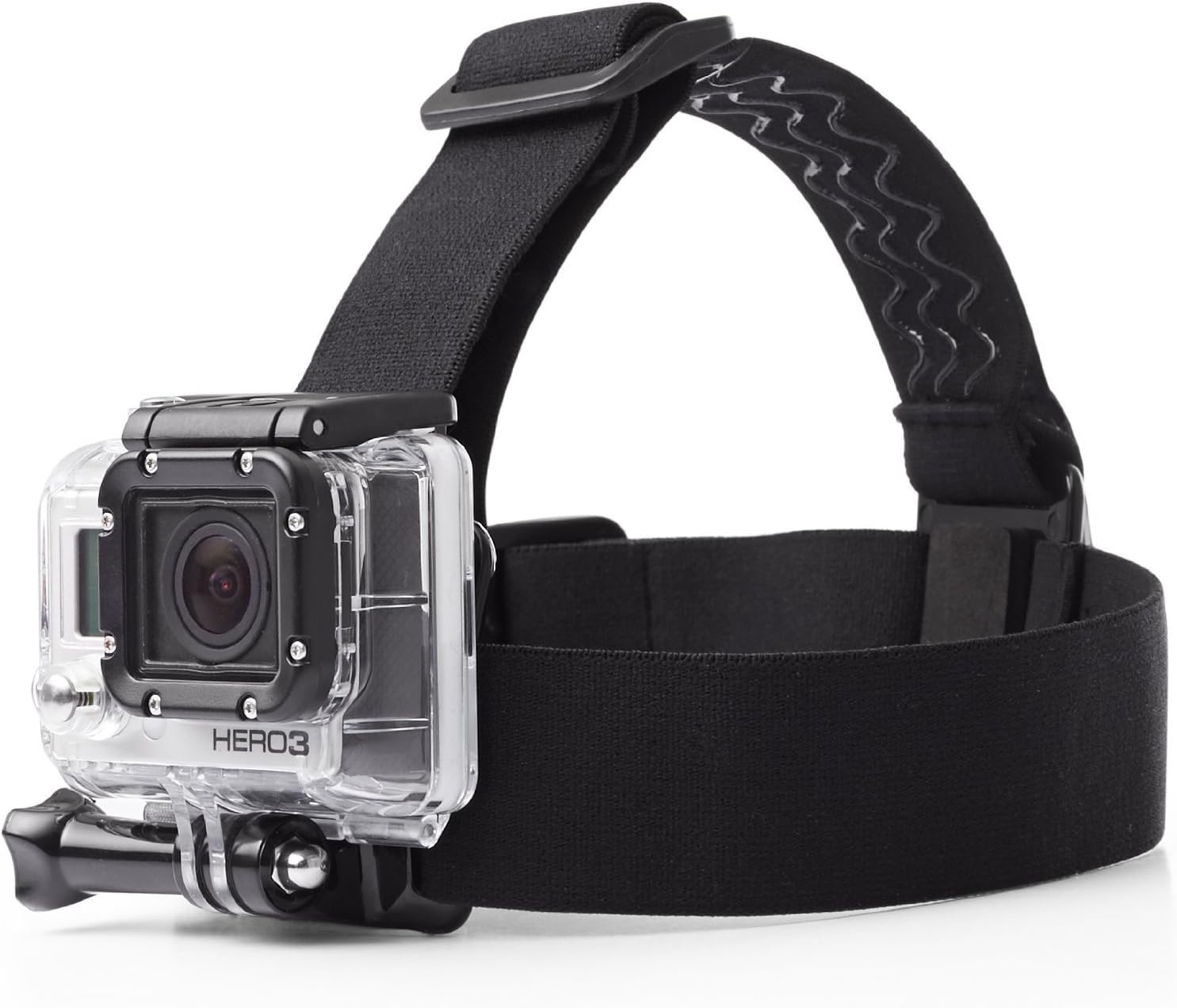mobilegear Flexible Head Strap Mount with Adjustable Belt for Yi, SJCAM and GoPro HD Hero Action Cameras (Black)