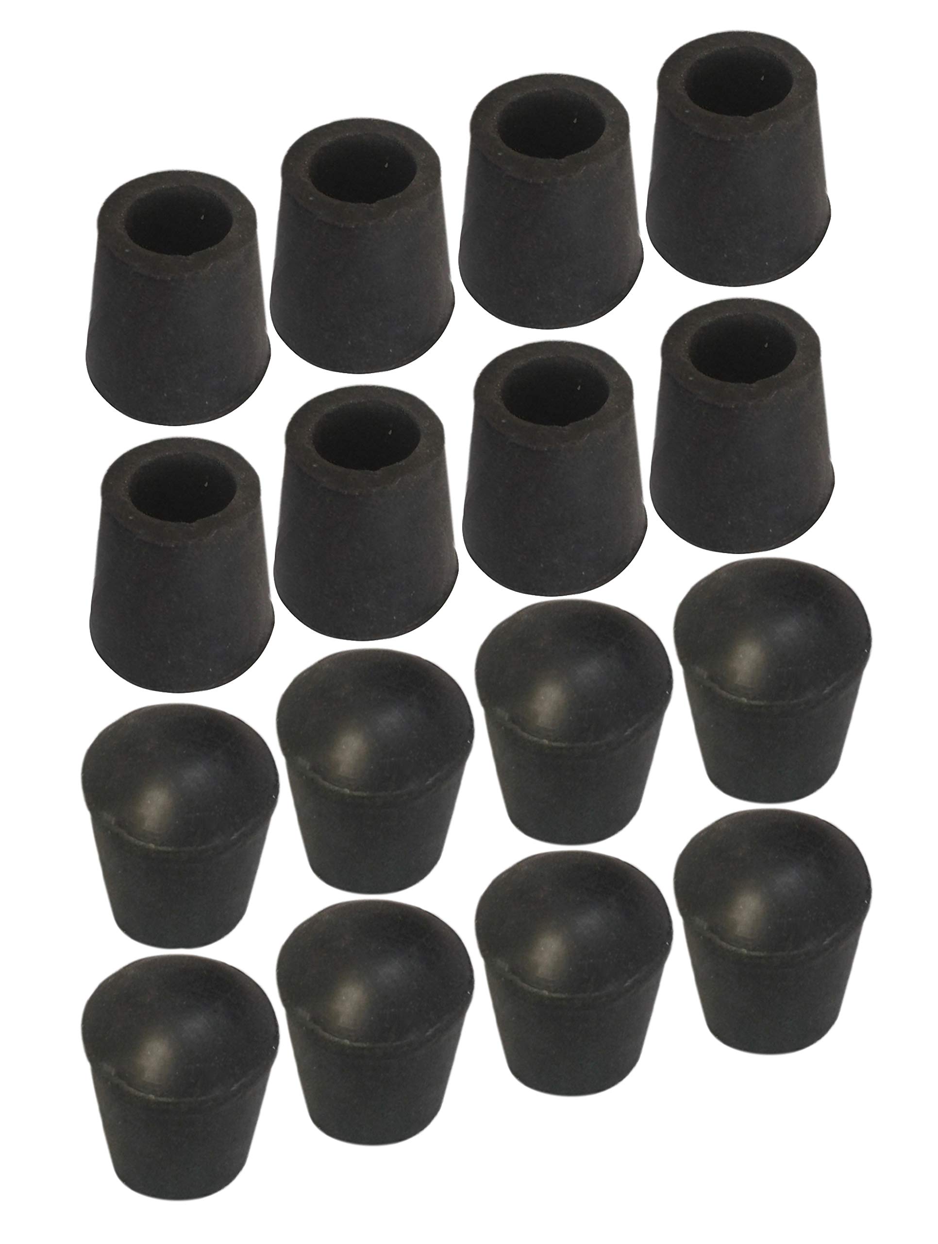 SoftTouch Rubber Chair Leg Tips - White Round 1-1/8 Inch Furniture Protectors 4 Pack