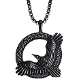 HAQUIL Raven Necklace, Celtic Raven in Flight Medallion Pendant, Box Chain, Raven Jewelry Gift for Men and Women