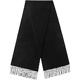 AMERICHAMP Men and Women Scarf Lambs Wool Cashmere Blend Midweight Cozy Soft Feel Winter