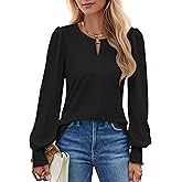 BMJL Womens Long Sleeve Blouses Dressy Casual Work Fall Tops 2024 Trendy Keyhole Shirts