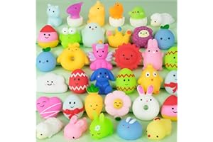CHAMPCEL 30Pcs Easter Squishies Mochi Squishy Toy for Kids Party Favors Easter Egg Fillers Animal Squishy Stress Relief Kids Birthday Gifts Easter Party Favors Goodie Bag Easter Basket Stuffers Classroom Prize