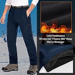 Men's Snow Ski Waterproof Fleece Lined Pants Winter