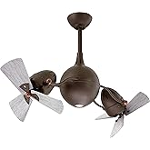 Matthews AQ-TB-WDBW Acqua Indoor/Outdoor Damp Rated 39" Dual Rotational Ceiling Fan with Light and Remote Control, Barn Wood 