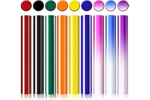 Puff Vinyl Heat Transfer Bundle - 6 Sheets 3D HTV + 3 Sheets UV Color Changing Iron-On Vinyl for T-Shirts, Clothes, Fabric - 