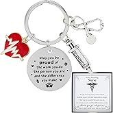 Cute Nurse Gifts Keychain with Card, Unique Medical Assistant Accessories, Heartwarming Nurses Week Gift, Appreciation Gifts for Nurses, Must-Have Nursing Student Essentials for Graduation, Birthday