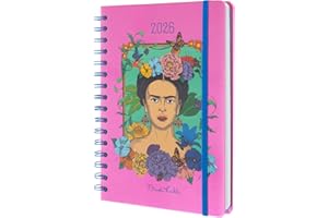 Grupo Erik 2026 Diary A5 Week To View - Frida Kahlo Gifts | A5 Weekly Planner 2026 With Diary Stickers, Pocket, Bookmarks, Ja