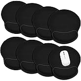 Voittozege 8 Pack Ergonomic Mouse Pad with Wrist Support, Mousepad with Memory Foam Wrist Rest and Non-Slip Rubber Base Gaming Mice Pad for Laptop Desk Office Home (Black)