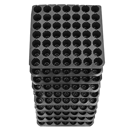 DILIGENT Seeds Seedling Tray, 49 Holes (Black) - Pack of 10