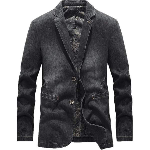 SWJGLITTR Men's Casual Denim Suit Jacket Male Vintage Comfortable