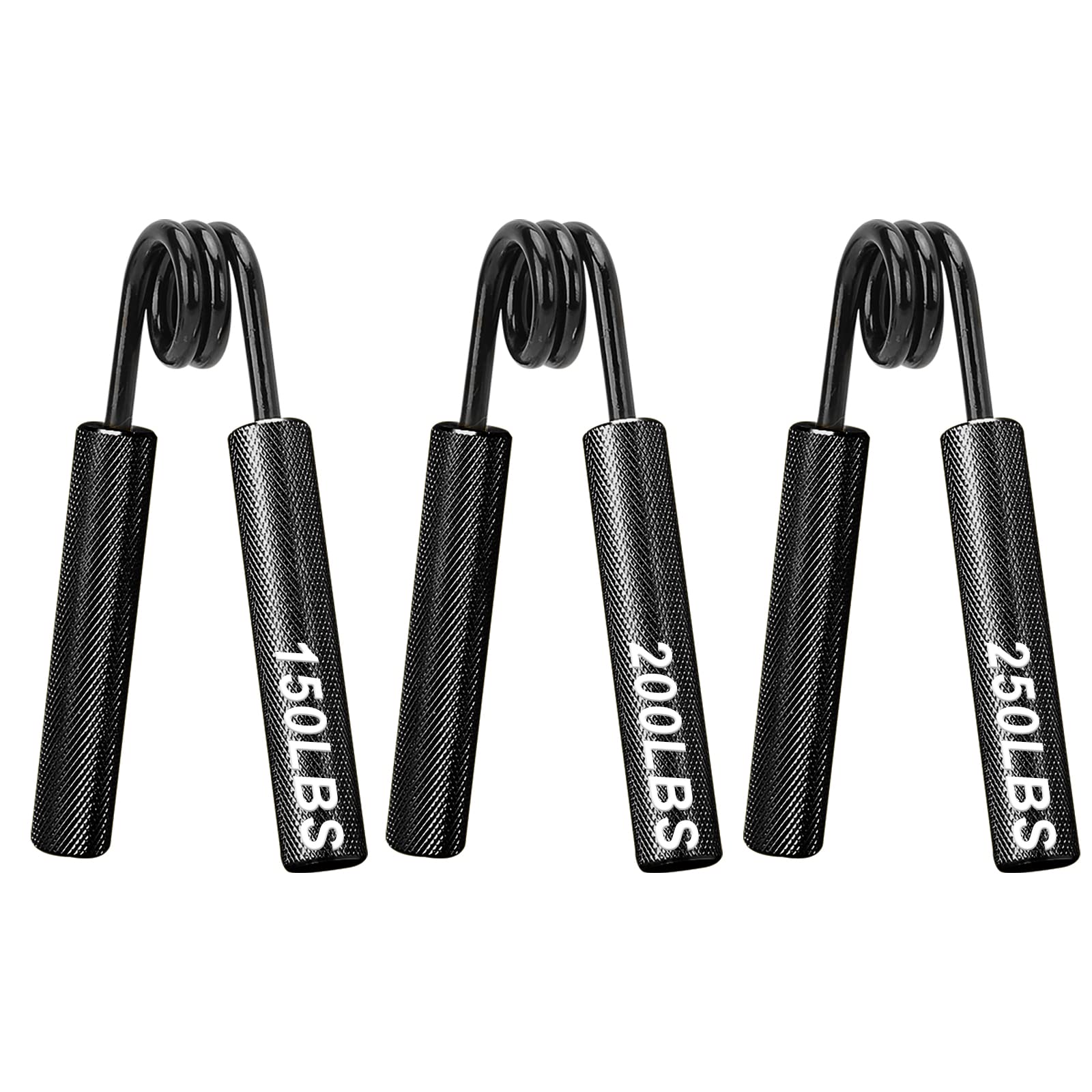 COVVY Hand Grip Strengthener(150, 200, 250 lbs),No Slip Heavy Grippers,Finger Wrist & Forearm Exerciser,Arm Muscle Builder,Metal Grip Strength for Beginners and Professionals,Home Office & Gym,3 Pack