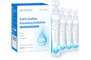 Normal Saline, 0.9% Cleaning Saline Solution, Ready-to-Use for Daily Household Use, 15ml Each, 20 per Box, 300ml /10.56 FL OZ