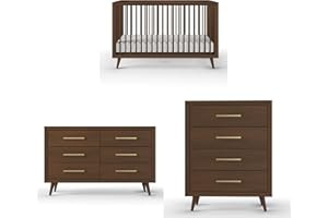 Child Craft Cranbrook Crib, Dresser and Chest Nursery Set, 3-Piece, Includes 4-in-1 Convertible Crib, Dresser and Chest, Grows with Your Baby (Toasted Chestnut)